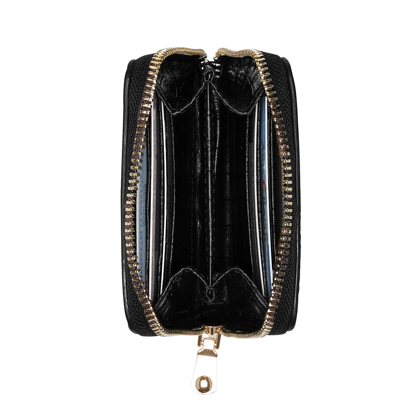 Isabel Bernard Honoré Jules Black Croco Zip Wallet IB23107 - Image 5