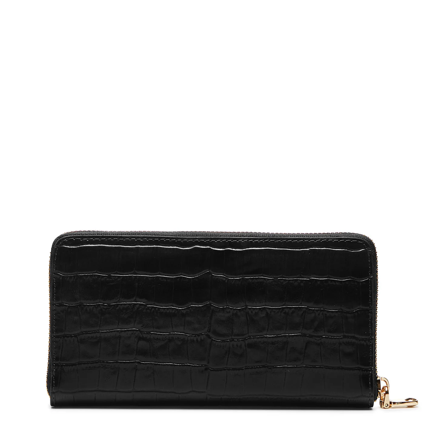 Isabel Bernard Honoré Léa Black Croco Zip Wallet IB23007 - Image 6
