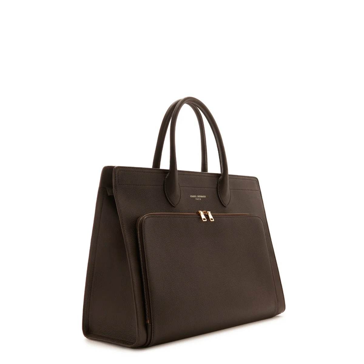 Isabel Bernard Honoré Nadine Brown Calfskin Leather Handbag with Laptop Compartment IB25087 - Image 4