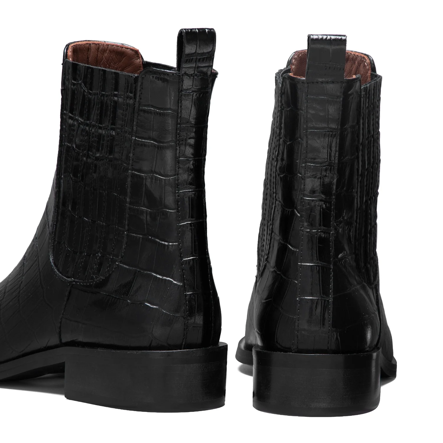 Isabel Bernard Vendôme Chey Croco Black Calfskin Leather Chelsea Boots IB53012-201-40 - Image 5