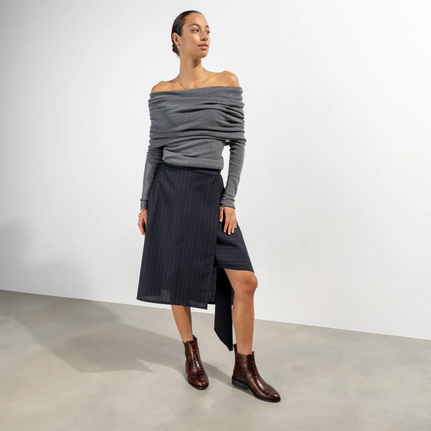 Isabel Bernard Vendôme Chey Croco Brown Calfskin Leather Chelsea Boots IB53012-230-36 - Image 3