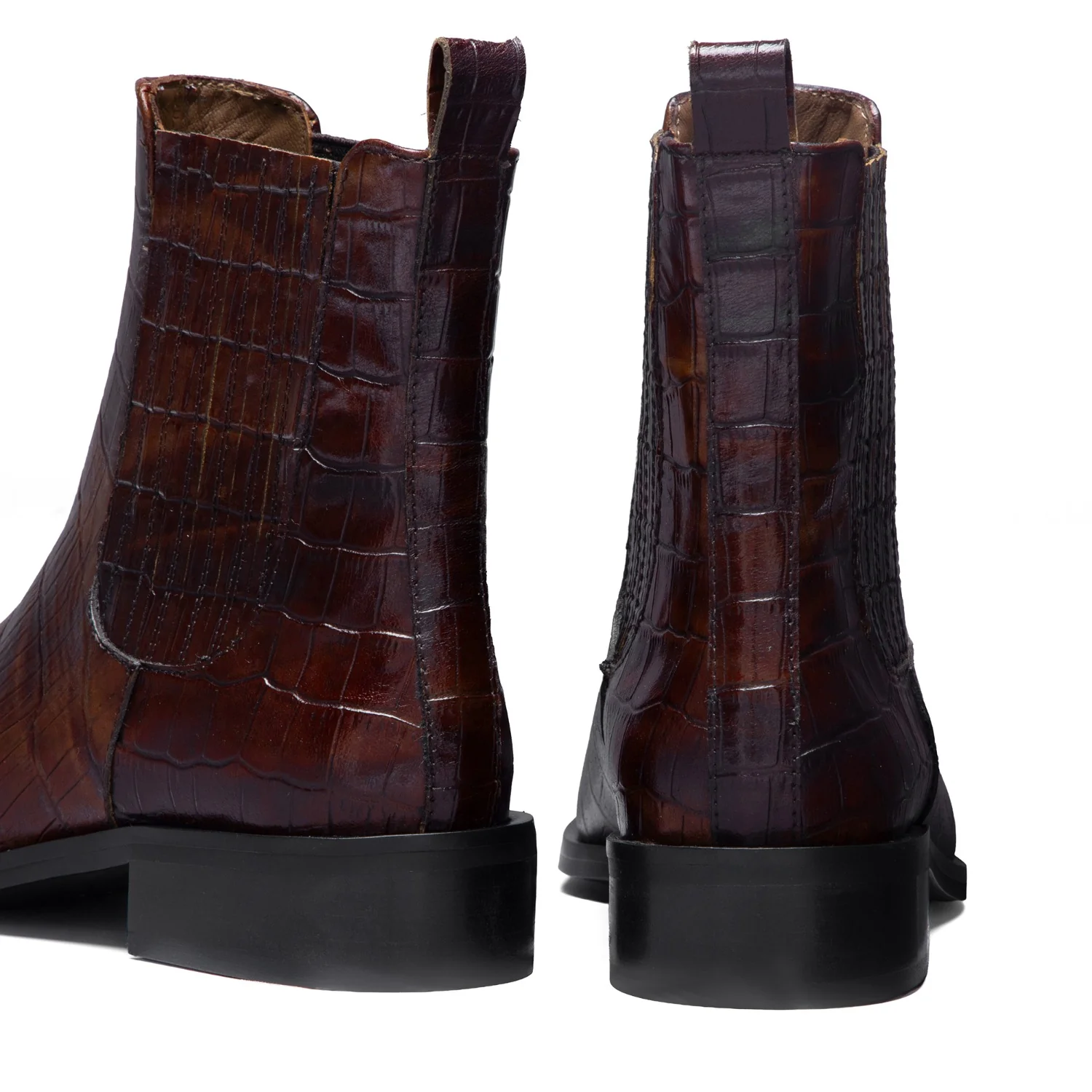 Isabel Bernard Vendôme Chey Croco Brown Calfskin Leather Chelsea Boots IB53012-230-36 - Image 5