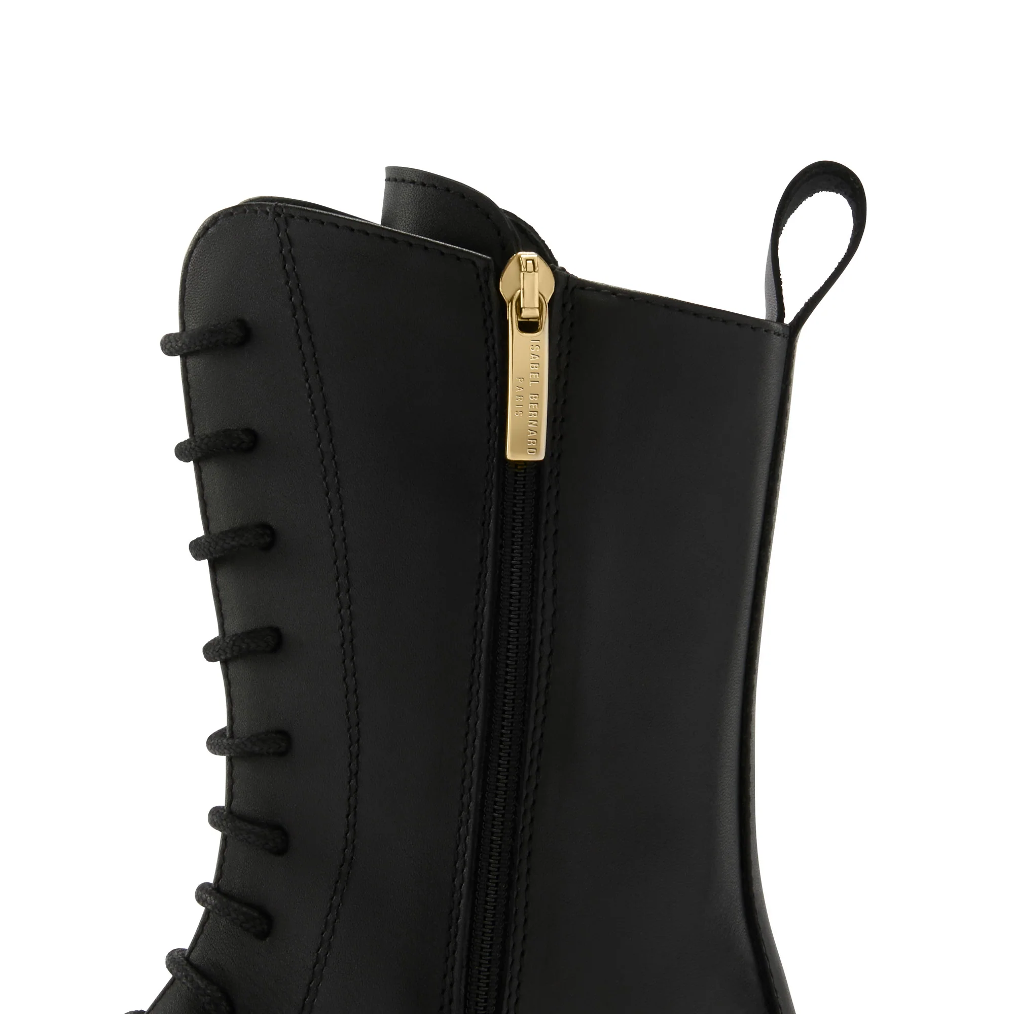 Isabel Bernard Vendôme Myrthe Black Calfskin Lace-up boots IB53008-01-36 - Image 8